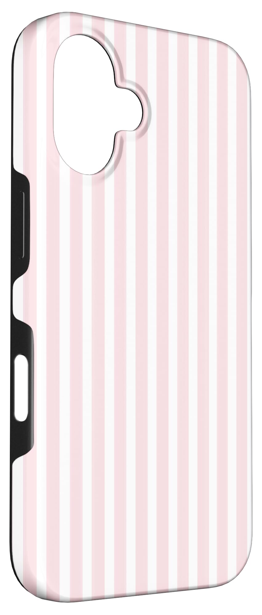 Cute Light Pink White Stripes Pattern Minimalist Case For Iphone 16